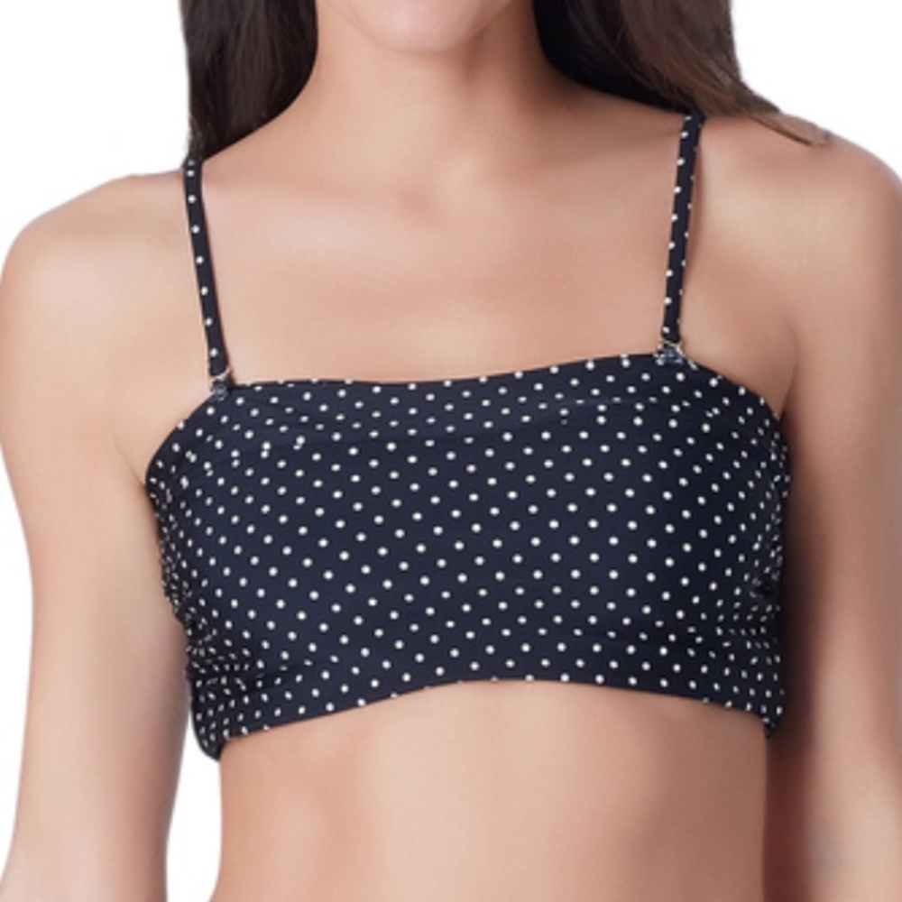 NWT California Sunshine Reversible Polka Dot Black/White Swim Top
